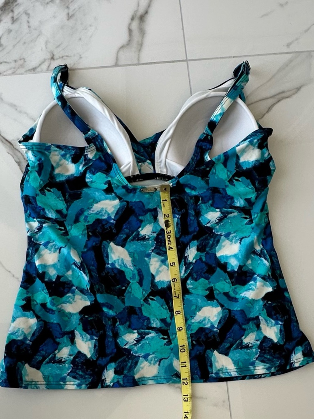 CALVIN KLEIN Tropical Waters Twist-Front Tankini Top, EUC, Sz. XL - Picture 14 of 14